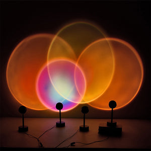 LED Sunset Sunlight and Rainbow Night Light Projector Lamp for Bedroom Home and Office