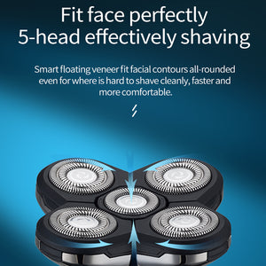 5-in-1 Rechargeable Digital Display Wet and Dry Electric Hair Shaver