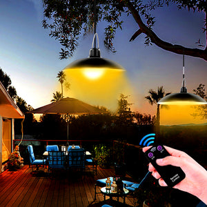 LED Remote Control Solar Indoor Outdoor Pendant Lamp
