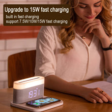 3-in-1 Wireless Charger Alarm Clock and Adjustable Night Light