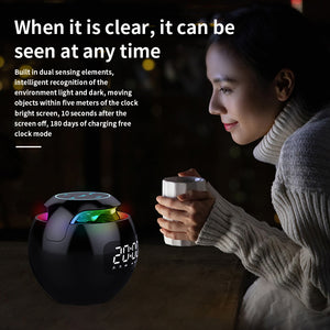 Wireless Rechargeable Spherical Speaker and Digital Clock