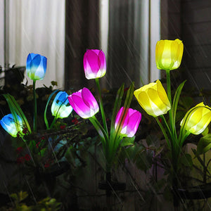 Solar Powered Garden Tulip Flowers