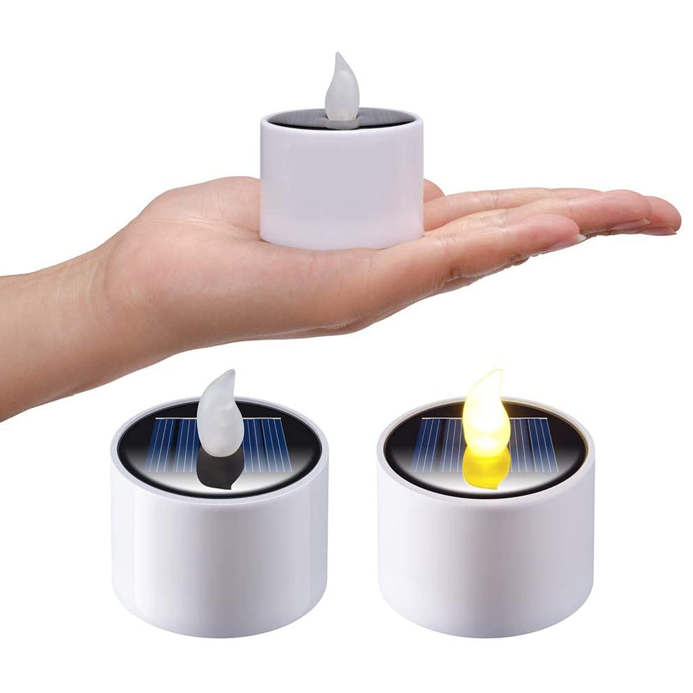 6pcs Solar Power Tea Lights Flameless Flickering Outdoor Candle