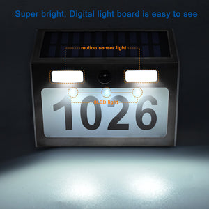 Solar House Number Plaque Light with 200LM Motion Sensor