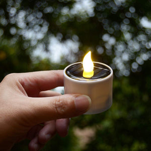6pcs Solar Power Tea Lights Flameless Flickering Outdoor Candle