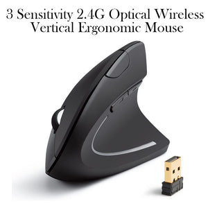 3 Sensitivity 2.4G Optical Wireless Vertical Ergonomic Mouse