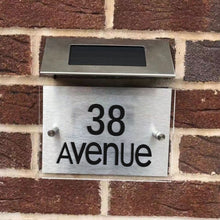 DIY Solar Powered Modern House Stainless Steel Sign Number