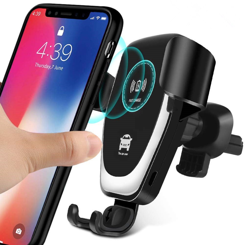 10W QI Wireless Fast Charger Car Mount Holder Stand