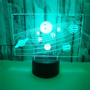 Solar System 3D Optical Illusion Lamp