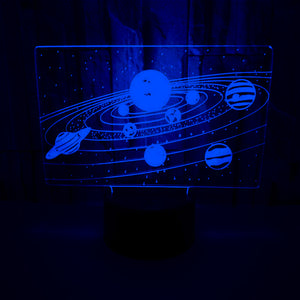 Solar System 3D Optical Illusion Lamp