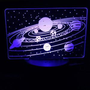 Solar System 3D Optical Illusion Lamp