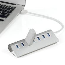 Hub 7 Port Portable Aluminum Charging and Data Hub 3 Feet USB 3.0 Cable (Silver) - Groupy Buy