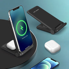 2-in-1 Foldable QI Enabled Wireless Charger Fast Charging Dock
