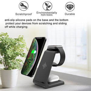 3 in 1 Qi-Certified Fast Wireless Charging Station