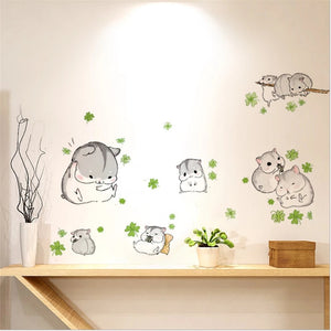 Cute Little Hamster Wall Sticker Decorative Wallpaper